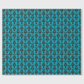 Abstrakt Geometric Blue Floral Geschenkpapier (Flach)