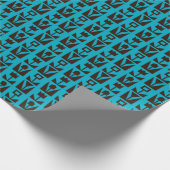 Abstrakt Geometric Blue Floral Geschenkpapier (Ecke)