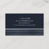 Abstrakt Geometric Dark Blue Fotograf Visitenkarte (Rückseite)