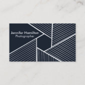 Abstrakt Geometric Dark Blue Fotograf Visitenkarte (Vorderseite)