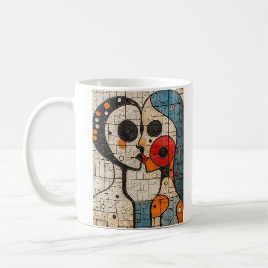 Abstrakt Geometric Kiss Kaffeetasse (Links)