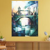 Abstrakt Geometric London Skyline mit Tower Bridg Leinwanddruck (Insitu (Wohnzimmer))