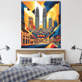 Abstrakt Geometrie in Malaysia City Leinwanddruck (Insitu (Schlafzimmer))
