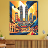 Abstrakt Geometrie in Malaysia City Leinwanddruck (Insitu (Wohnzimmer))
