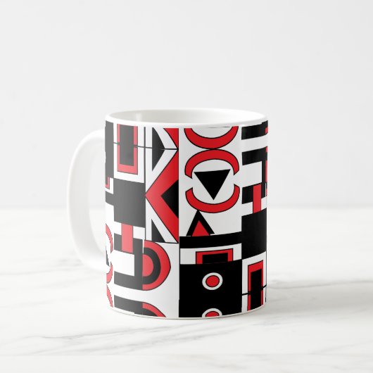 Abstrakt Geometrie Modernes Cool Kaffeetasse (Vorderseite Links)