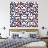 Abstrakt Geometrie: Rotes Blau Leinwanddruck (Insitu (Schlafzimmer))