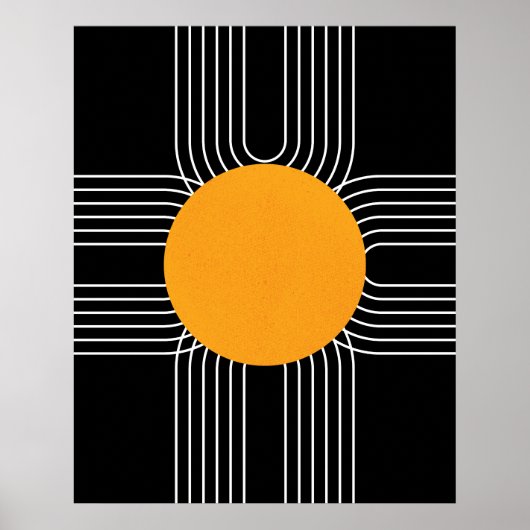 Abstrakt Geometrie Sun Mid Century Modern Boho Poster (Vorne)