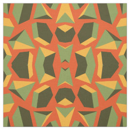 Abstrakt geometrisch 3-D Orange Green Modern Stoff