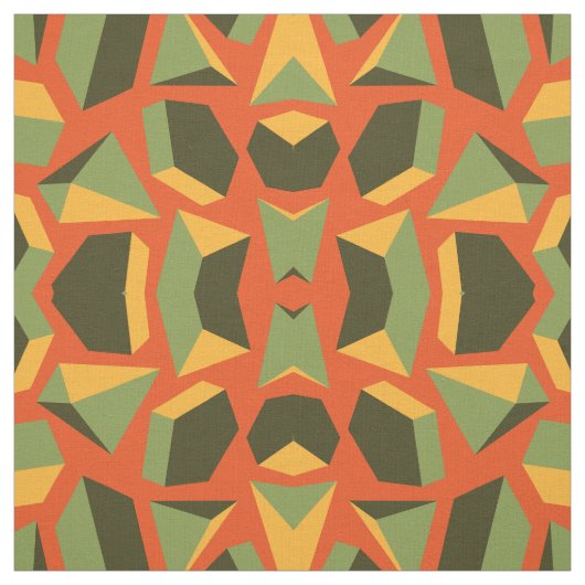 Abstrakt geometrisch 3-D Orange Green Modern Stoff (Muster)