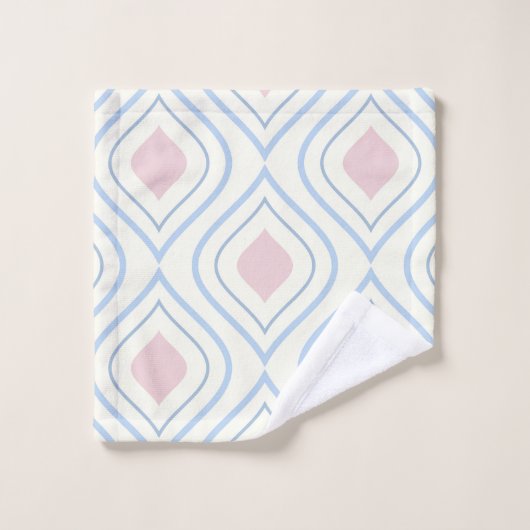 Abstrakt geometrisch, blau, rosa und weiß badhandtuch set (Waschlappen)