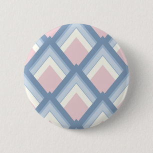 Abstrakt geometrisch, blau, rosa und weiß button
