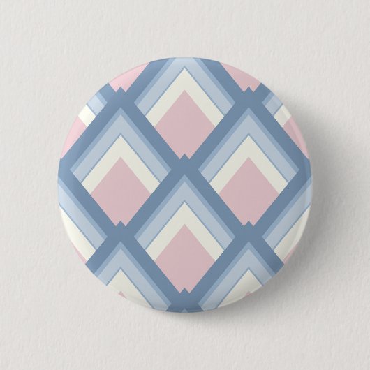 Abstrakt geometrisch, blau, rosa und weiß button (Vorderseite)