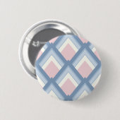 Abstrakt geometrisch, blau, rosa und weiß button (Vorne & Hinten)