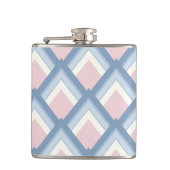 Abstrakt geometrisch, blau, rosa und weiß flachmann (Vorderseite)