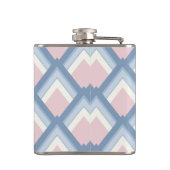 Abstrakt geometrisch, blau, rosa und weiß flachmann (Rückseite)