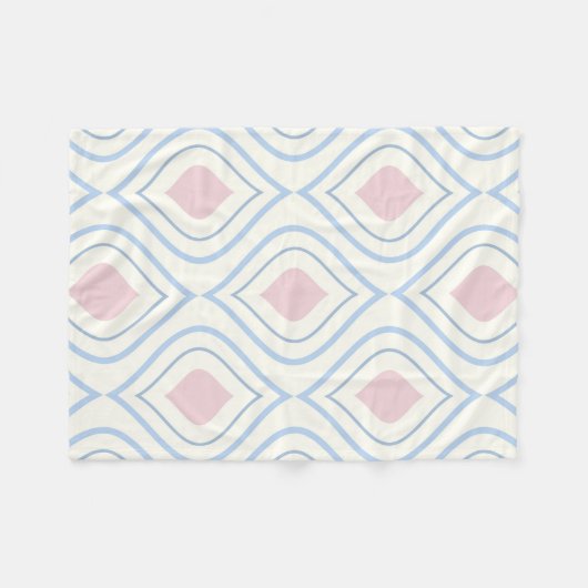 Abstrakt geometrisch, blau, rosa und weiß fleecedecke (Vorderseite (Horizontal))