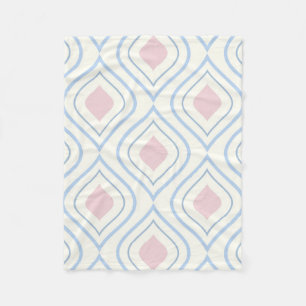 Abstrakt geometrisch, blau, rosa und weiß fleecedecke