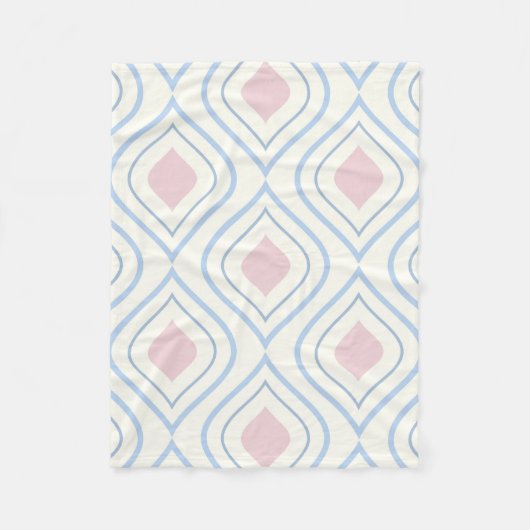 Abstrakt geometrisch, blau, rosa und weiß fleecedecke (Vorderseite)