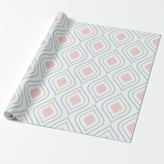 Abstrakt geometrisch, blau, rosa und weiß geschenkpapier (Ungerollt)