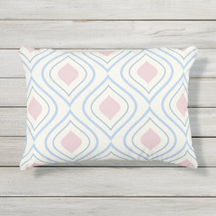 Abstrakt geometrisch, blau, rosa und weiß kissen für draußen