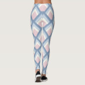 Abstrakt geometrisch, blau, rosa und weiß leggings (Rückseite)