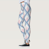 Abstrakt geometrisch, blau, rosa und weiß leggings (Links)