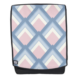 Abstrakt geometrisch, blau, rosa und weiß rucksack