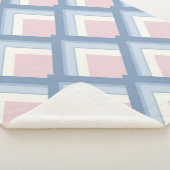 Abstrakt geometrisch, blau, rosa und weiß sherpadecke (3/4)