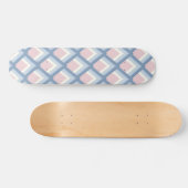 Abstrakt geometrisch, blau, rosa und weiß skateboard (Horizontal)