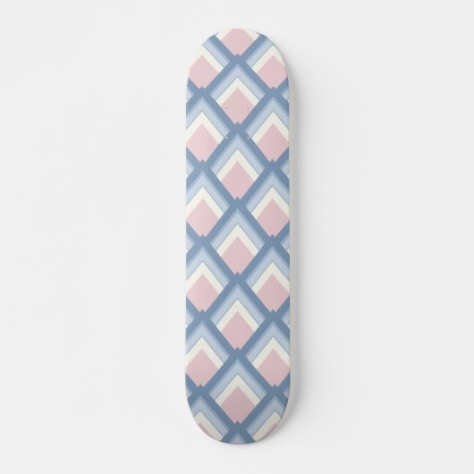 Abstrakt geometrisch, blau, rosa und weiß skateboard (Vorne)