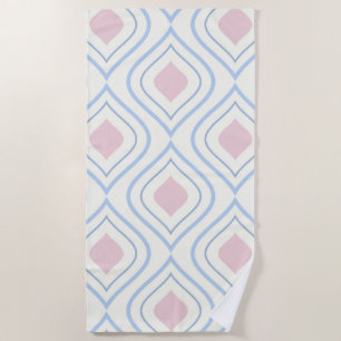 Abstrakt geometrisch, blau, rosa und weiß strandtuch