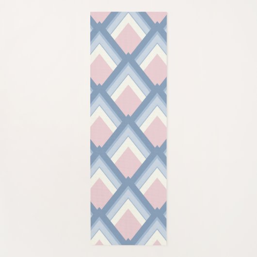 Abstrakt geometrisch, blau, rosa und weiß yogamatte (Vorderseite)