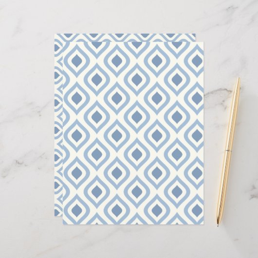 Abstrakt geometrisch, blau und weiß (Vorderseite/Rückseite Beispiel)