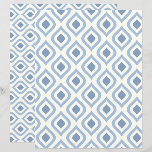 Abstrakt geometrisch, blau und weiß (Vorne/Hinten)