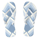 Abstrakt geometrisch, blau und weiß 2 badesandalen (Fußbett)