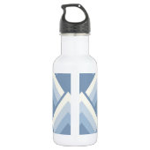 Abstrakt geometrisch, blau und weiß 2 edelstahlflasche (Rückseite)