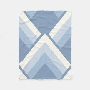 Abstrakt geometrisch, blau und weiß 2 fleecedecke