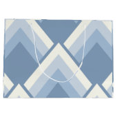 Abstrakt geometrisch, blau und weiß 2 große geschenktüte (Rückseite)