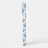 Abstrakt geometrisch, blau und weiß 2 iPhone Hülle (Linke Seite)