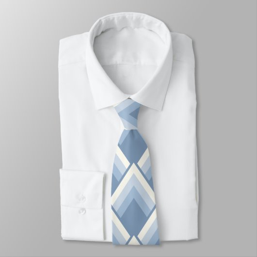 Abstrakt geometrisch, blau und weiß 2 krawatte (Gebunden)