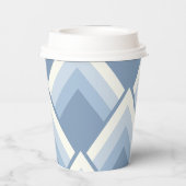Abstrakt geometrisch, blau und weiß 2 pappbecher (Rückseite)