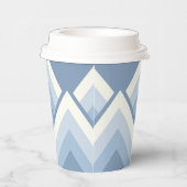 Abstrakt geometrisch, blau und weiß 2 pappbecher (Rechts)