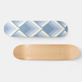Abstrakt geometrisch, blau und weiß 2 skateboard (Horizontal)