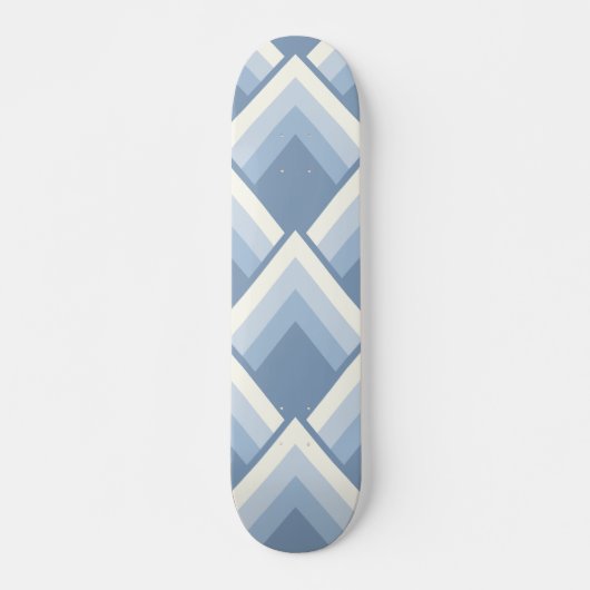 Abstrakt geometrisch, blau und weiß 2 skateboard (Vorne)