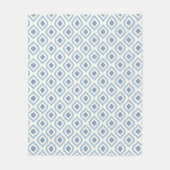 Abstrakt geometrisch, blau und weiß fleecedecke (Vorderseite)
