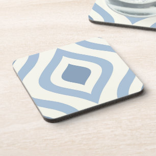 Abstrakt geometrisch, blau und weiß getränkeuntersetzer