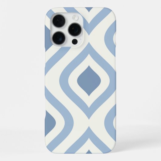 Abstrakt geometrisch, blau und weiß iPhone hülle (Rückseite)