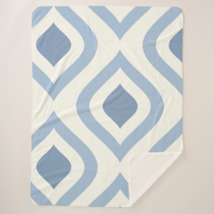 Abstrakt geometrisch, blau und weiß sherpadecke
