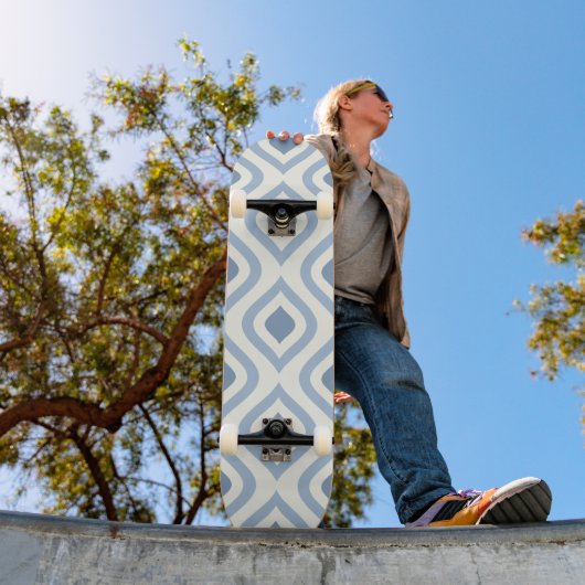 Abstrakt geometrisch, blau und weiß skateboard (Außenbereich 1)