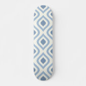 Abstrakt geometrisch, blau und weiß skateboard (Vorne)